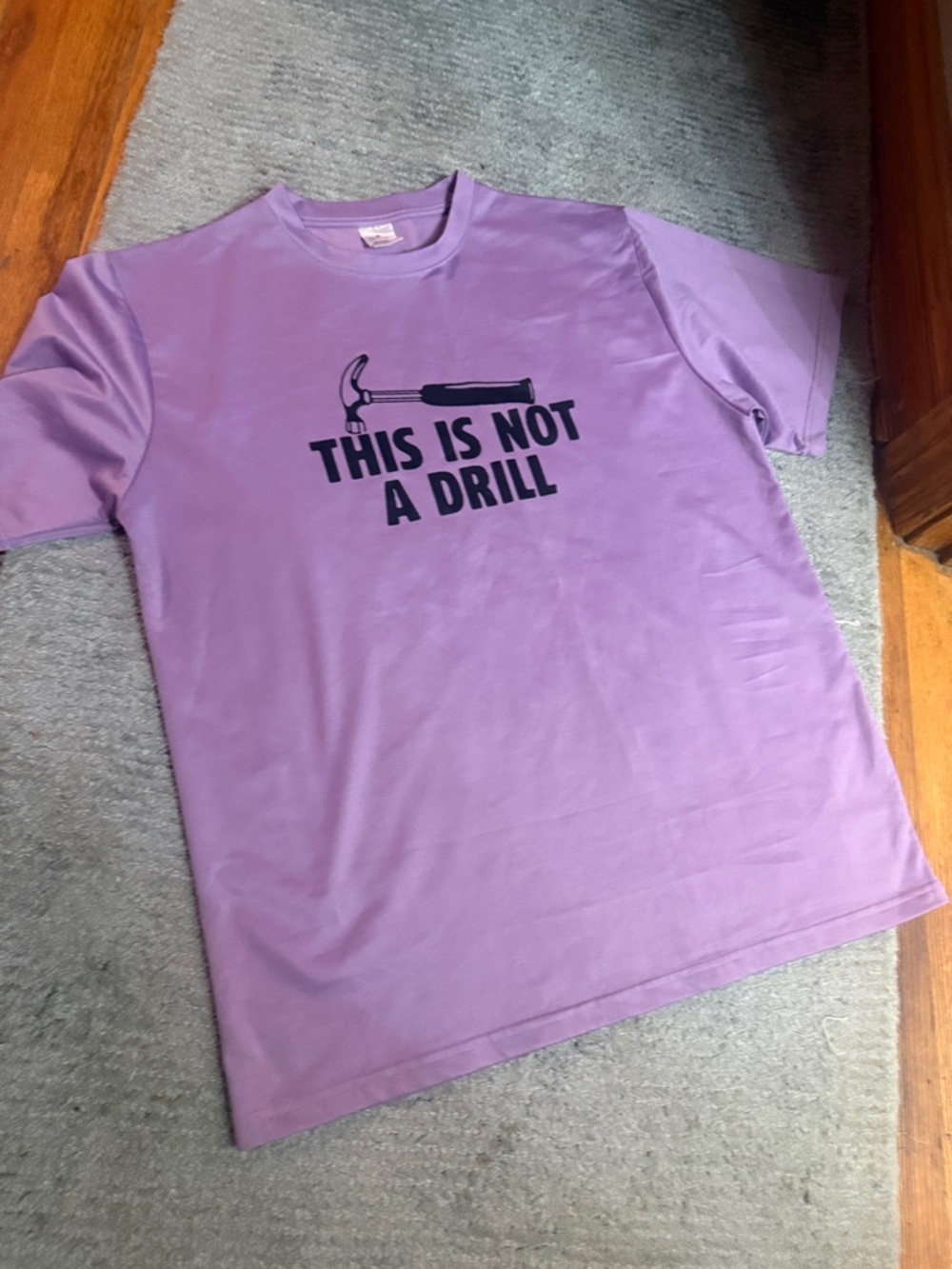 NWT- Medium Lavender Purple 'This Is Not A Drill' Graphic Tee - Men